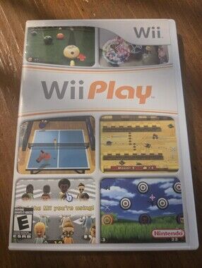 Nintendo Wii Play Video Game - White Case with Orange Logo